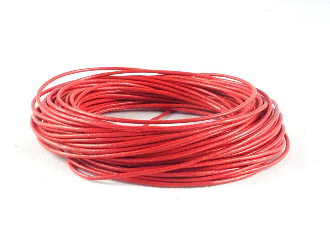 cords craft Round Leather Cord for Jewelry Cording and Crafts Genuine Leather 2.0MM 32 Tan Brown