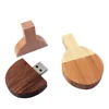 China Factory Bulk Low Price Table Tennis Racket Shape Usb Pendrive Customized Logo Solid Wooden Usb Flash Memory