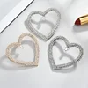 Personalized Hollow Heart Shape Sparkly Diamond Statement Stud Earrings