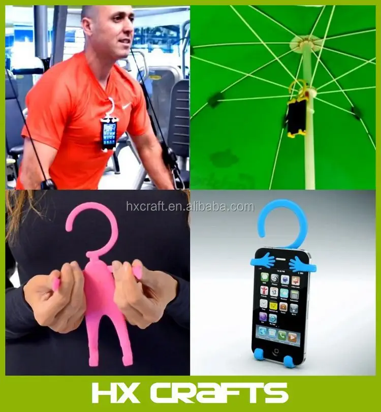 Portable Car Tools Phone Holder Mount Stand Funny Man Shape Silicone