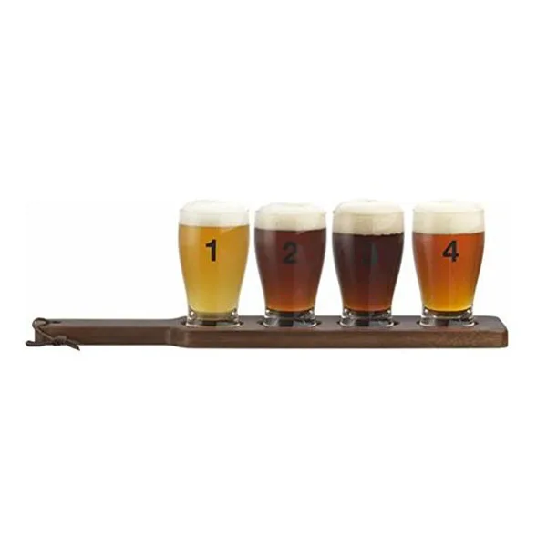 Wooden Beer Tasting Tray Holder / Wooden Tray Cup Holder / Wooden Shot