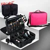 Yaeshii Pink Custom Printed Logo Make Up Toiletry Case Bags Zipper Nylon Beauty Luxury Organizer Cosmetic Box