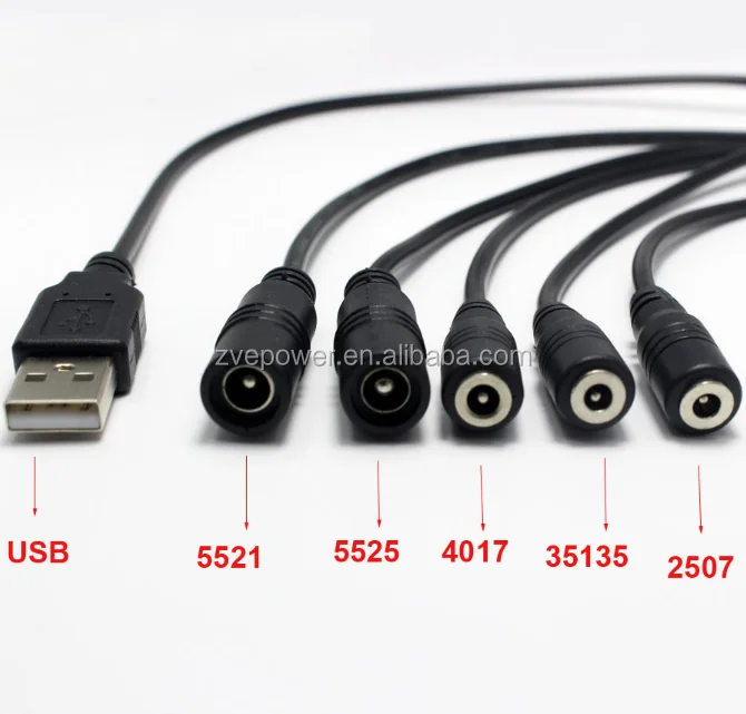 5.5mm 2.1mm Female Jack to 3.5mm 1.35mm male Plug DC Power Supply Cord Connector