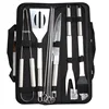 High quality multifunction portable outdoor barbecue fork knife kit set 18pcs aluminum case bbq grill tool