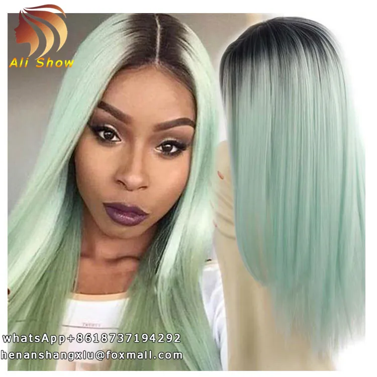 Grey Green Blonde Brown Blue Pink Rose Color lace frontal Wigs cosplay hair...