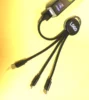 universal Multi-function data line 4 in1 multi charge usb cable with LED lighting charging