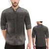 mens fitness stand-up collar mens dress denim shirt ,factory supply