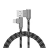 USB 3.1 Type C Cable Right Angle 200mm 1000mm 2000mm 2.4A Fabric braided fast charging sync Type C USB data Cable
