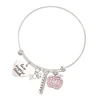 latest design artificial silver apple shape diamond bangle