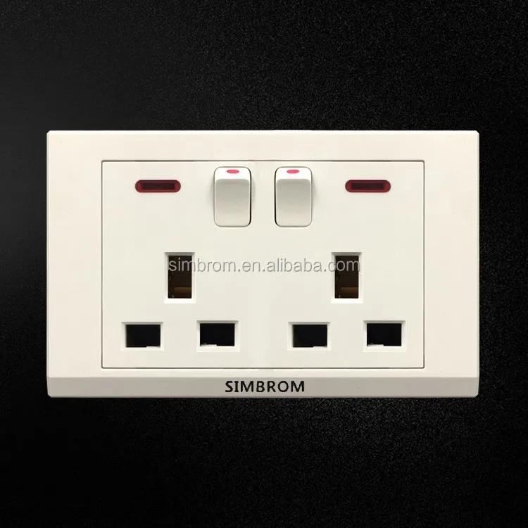 Qualified Hot Sale Creative Wall Outlet Dimensions 4 Gang Switched Socket Buy Switched Socket