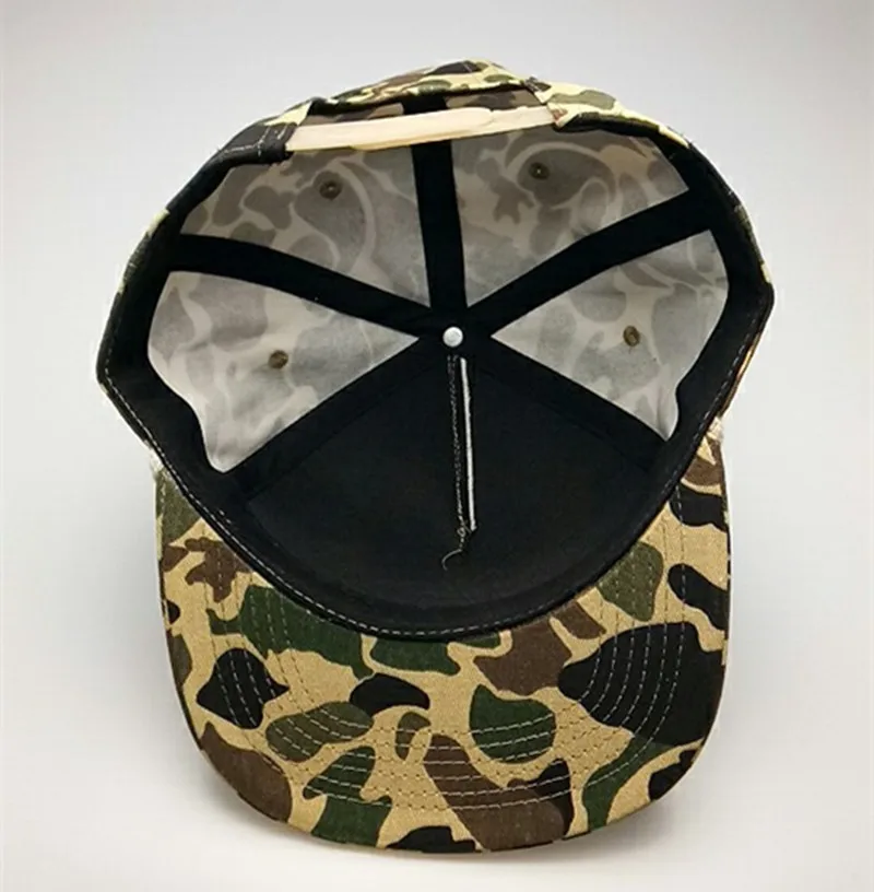 Stylish Plain Camouflage Rope Hat Blank 5 Panel Snapback Cap With