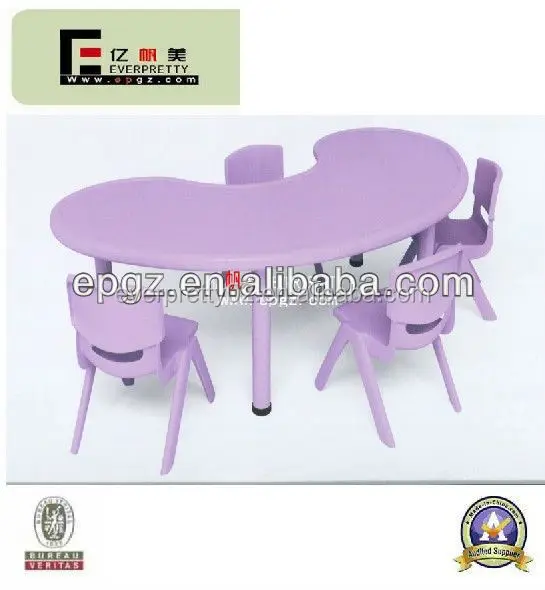 U Shape Color Kids Desk Chairs Kids Table Plastic Kids Chair For