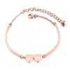 Lady Heart Shaped Rose Gold Bracelet Love Hearts Hand