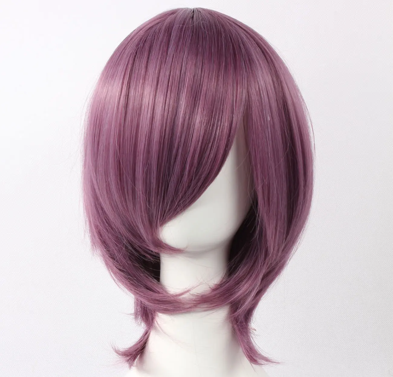 short dark purple wig