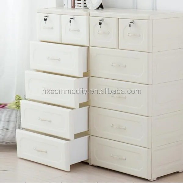 Family Furniture 5 Layer Clothes Storage Cabinet Plastic Baby