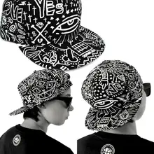 Fashion Vintage Baseball Flat Bill Hat Unisex Hippie Eye Hiphop Adjustable Cap Hip hop cap New