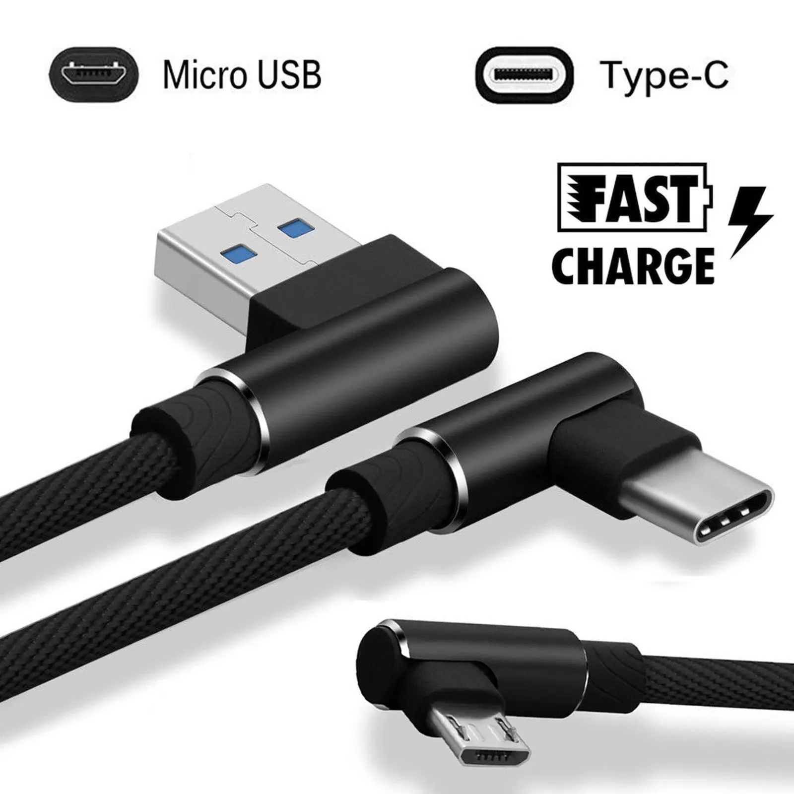 Wholesale Gaming L Shape 2m 90 Degree Bend Head Fast Charging Usb Charger Cable For Iphone 8