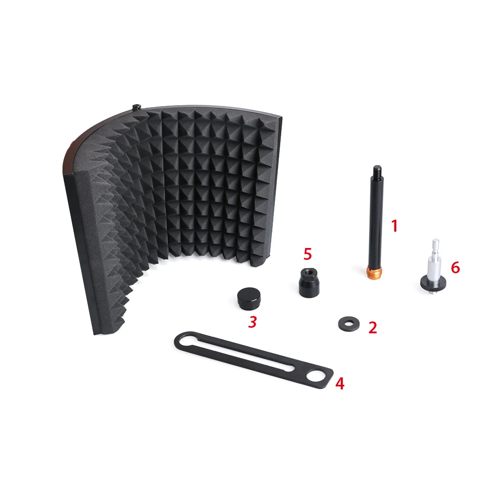 Black Metal + EVA Foam panel Microphone Isolation Shield for voice recording