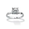 Anniversary aaa cubic zirconia silver solitaire ring