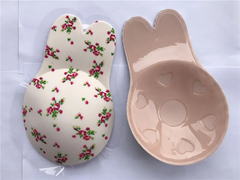 BIG SIZE Women Silicone Self-Adhesive Sticky Bra Strapless Push Up Seamless Invisible Bra Sexy Rabbit Ears Underwear For Wedding