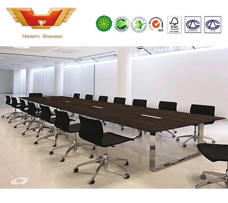 Hot Sale Office Furniture Modern Wood Top Meeting Table With Stainless