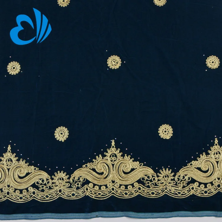 make order navy color velvet silk george fabric