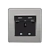 3 pin british electric socket, uk wall usb socket outlet PC BS material universal socket