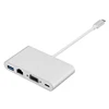 USB-C to Hub 4 in1 USB-C to HDMI VGA Display Output Card Reader USB 3.0 Hub and Gigabit Ethernet Adapter