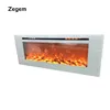 60" white wall hanging and insert electric fireplace with a cold fire