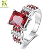 Dongguan jewelry channel setting rectangular zircon ruby ring