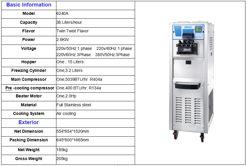 Space Automatic Soft Serve Ice Cream Machine With Ce Approved Buy Soft Serve Ice Cream Machine 2498