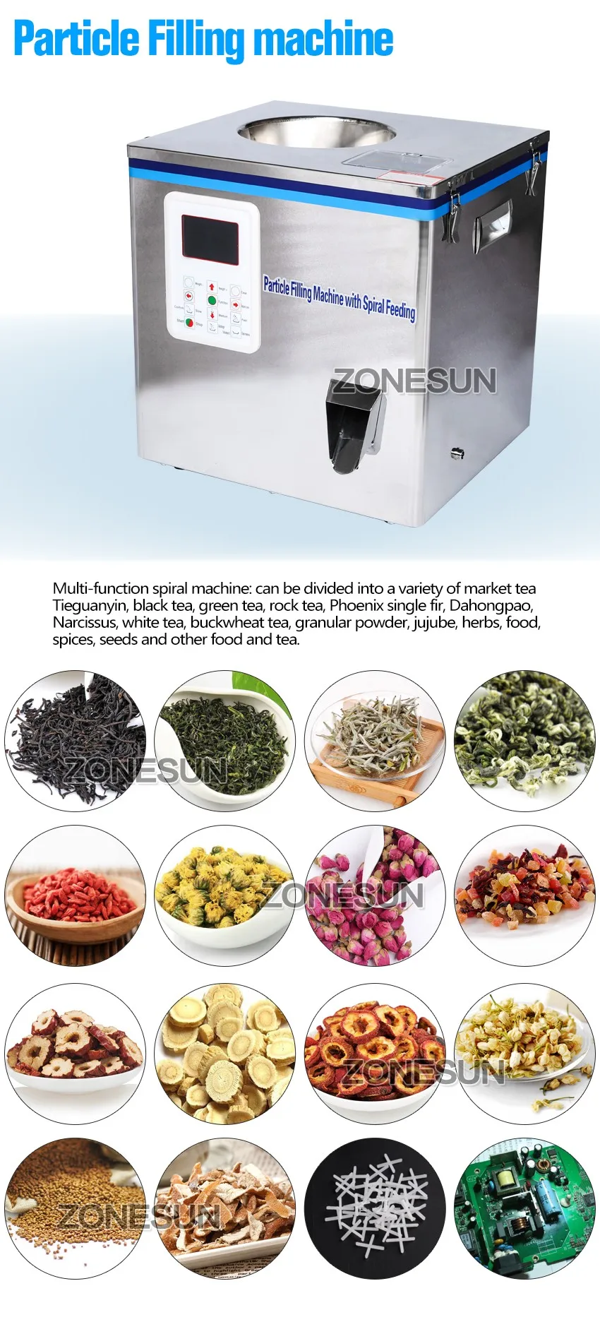 Zonesun Tea Sachet Coffee Bean Filling Machine Granule Medlar Semi