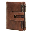 2019 Minimalista Original Mens Carteira Duplo Z&iacute;per Bolsa Da Moeda Da Carteira De Couro Genu&iacute;no Para Homens