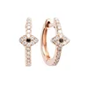 Dainty new model black CZ evil eye hoop 925 silver huggie earrings women
