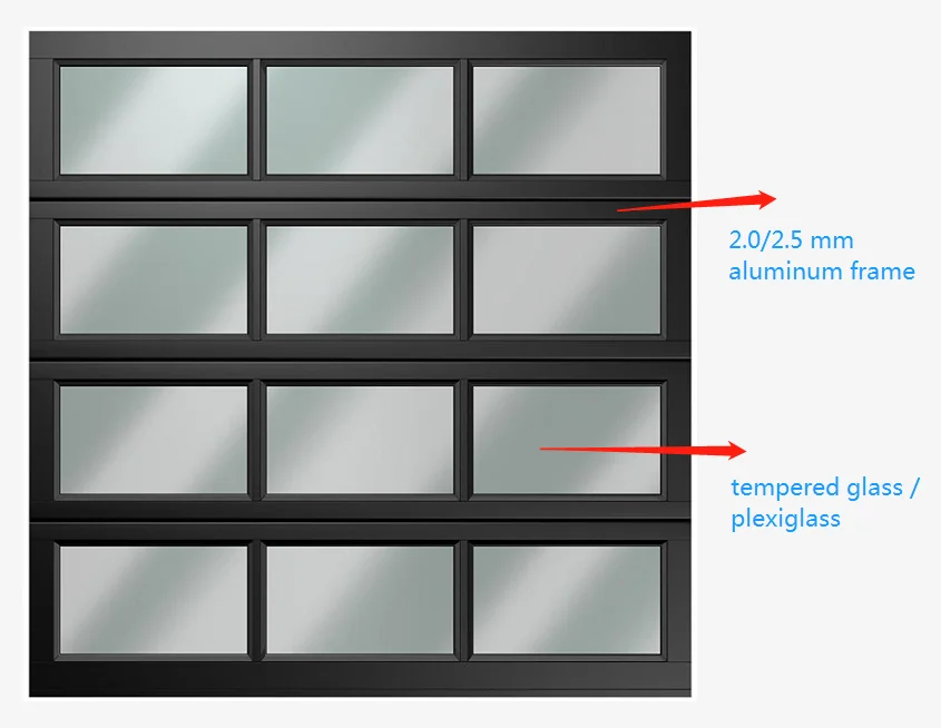product-New design high quality aluminum frame transparent glass garage door-Zhongtai-img-1