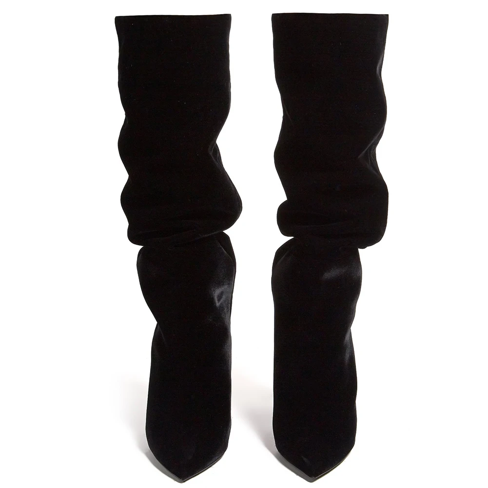 tall slouch boots with heel