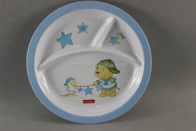Kids 3 Divide Plate, Three Section Dinner Plate