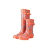 2018 warm skid resistance orange leaves ladies fashion rubber rain boots wholesale