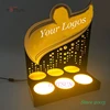 Customized Yellow Color LED Acrylic Bottle Holder Light Up Acrylic Bottle Glorifier Table Top LED Wine Rack