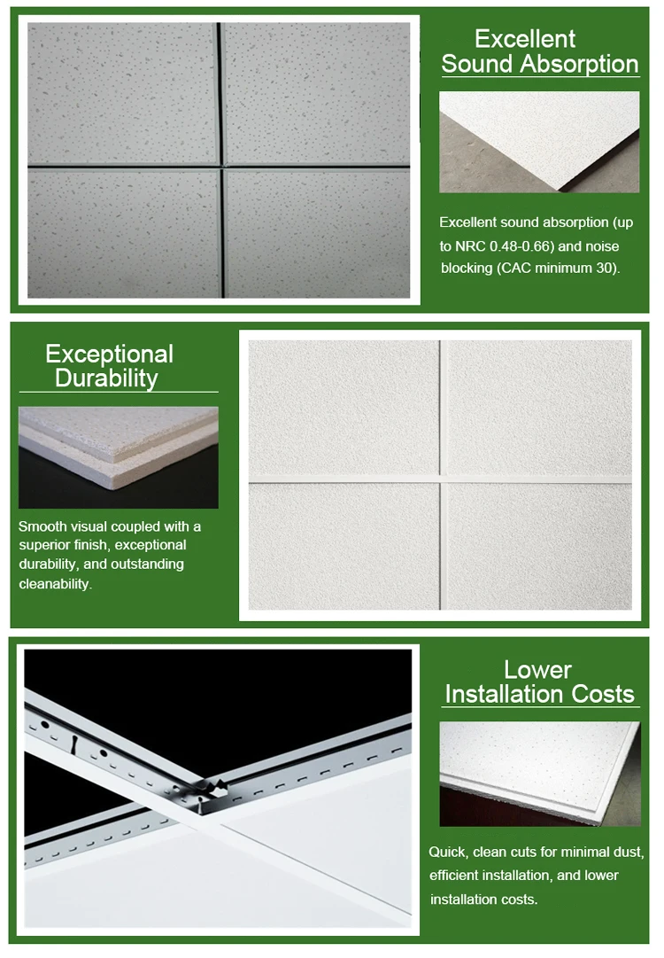 High Nrc Ceiling Tile Dalle Faux Plafond 60X60 Minrales Acoustic Ceiling -  China Mineral Fiber Ceiling Tiles, Mineral Fiber Ceiling