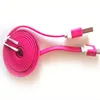 1m Colorful Flat Noodle design Micro Usb Data Cable for Samsung S7 Smart phone