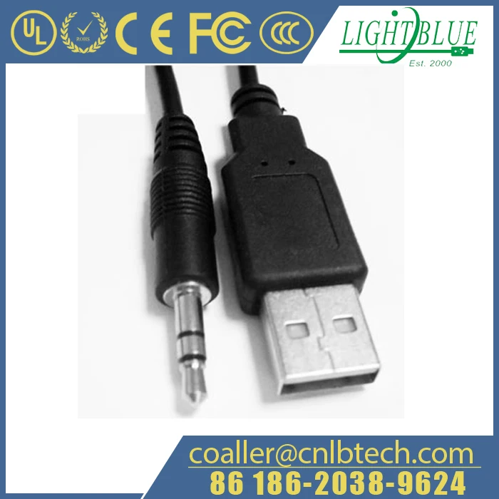 
3.5MM Stereo TRRS to Car AUX USB Cable for Samsung Galaxy 