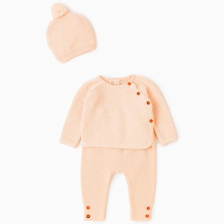 Factory OEM 100% cotton knitted infant baby clothing sets wholesale china