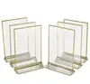 Clear Acrylic Sided Frames with Gold Borders and Vertical Stand