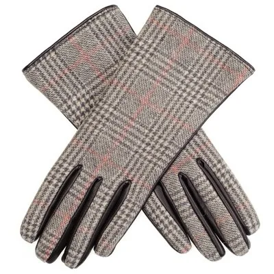 Cheap leather women gloves manufacturer combined cloth