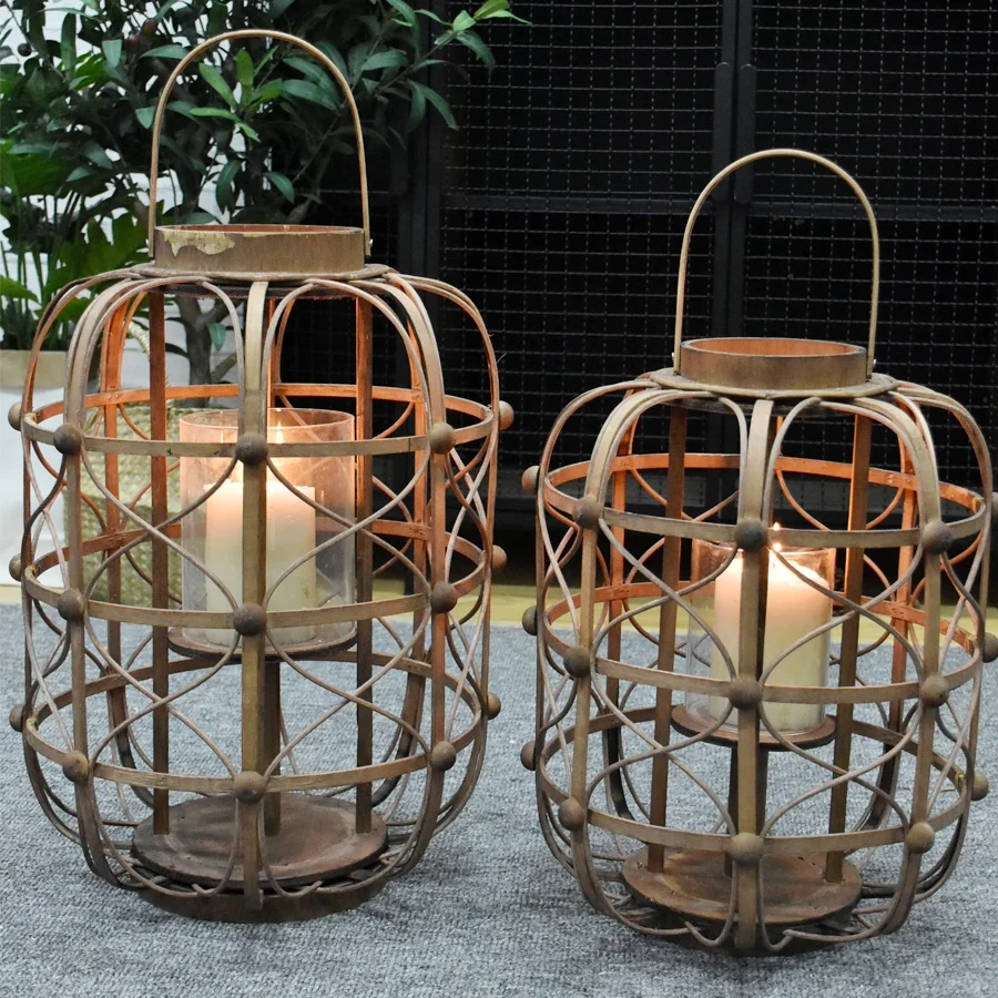 Wholesale Rustic Style Wooden Bamboo Hurricane Candle Lantern,Factory