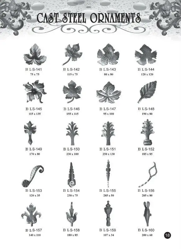 100x52mm Modern Ornamental Wrought Iron Fence Parts