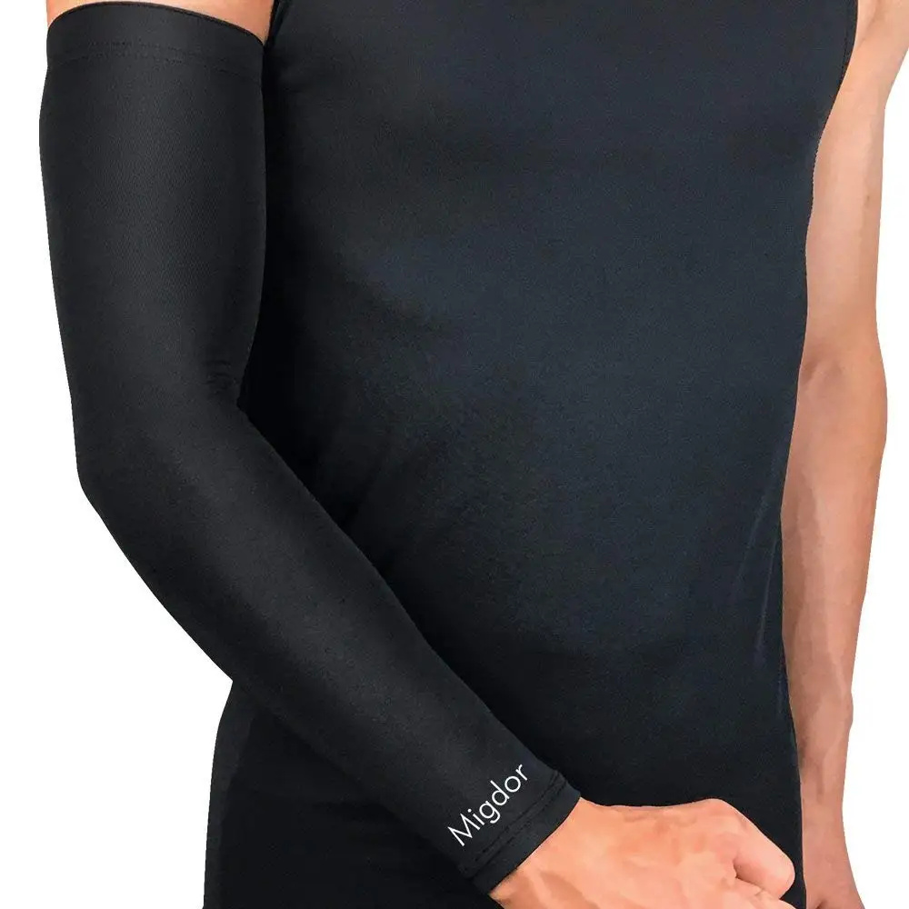 3 Sizes, Pack of 1 Pair HuiYee compression Arm Sleeves Unisex and comfortable for Outdoor Sports Arm Cooling Sleeves with anti-slip design