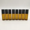 5ml Amber Glass Cosmetic Packaging 5ml Essential Oil bottle 5ml Mini brown Color Roll on Glass Bottle black ca for Oil & Perfume