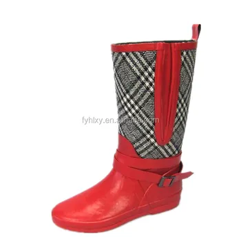 red rain boots short